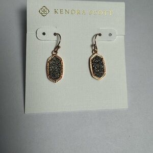 Kendra Scott Glittering Black and Gold Earrings